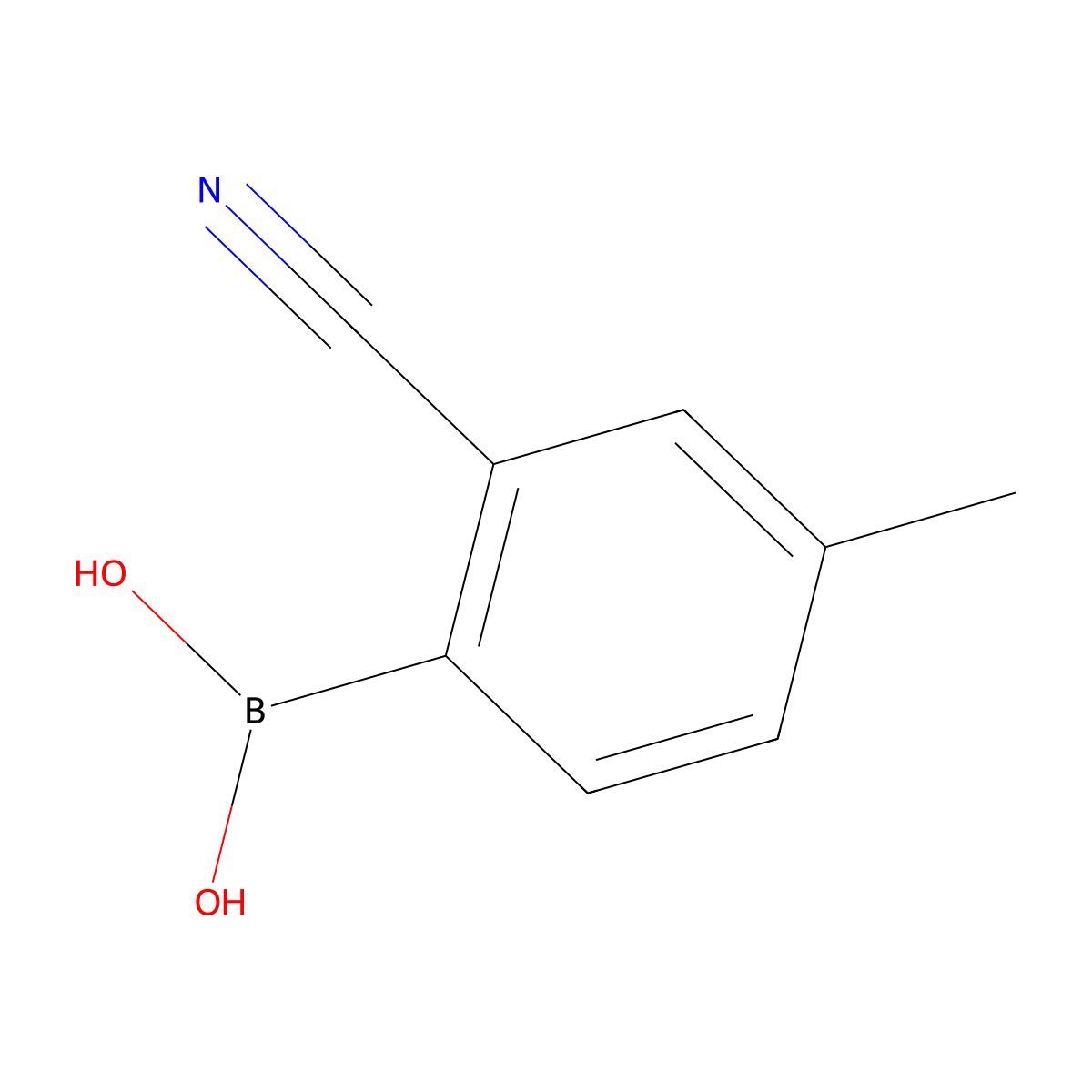 (2-Cyano-4-methylphenyl)boronic acid molecular structure, CAS 1328882-30-9