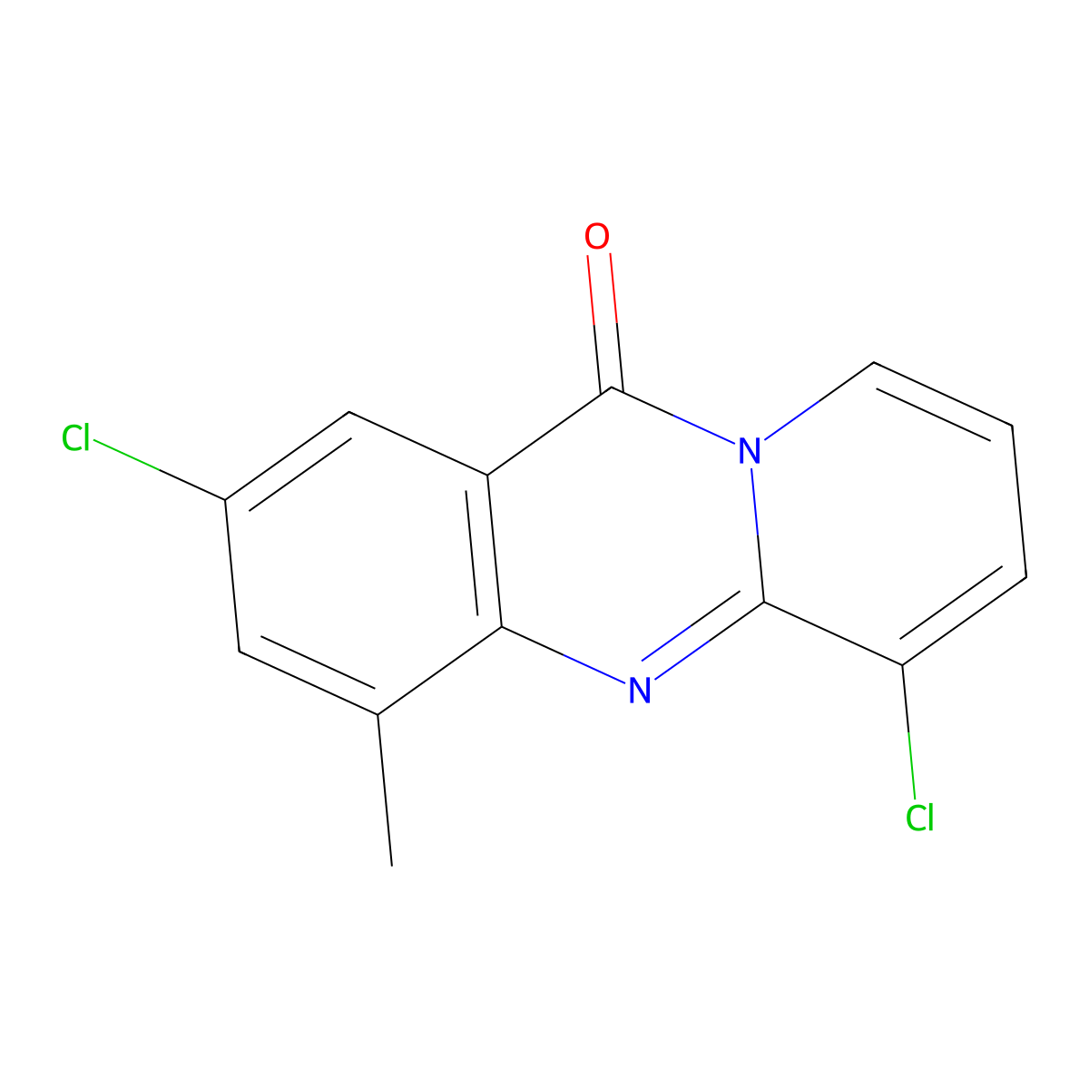 2,6-Dichloro-4-methyl-11H-pyrido(2,1-b)quinazolin-11-one molecular structure, CAS 1328893-14-6
