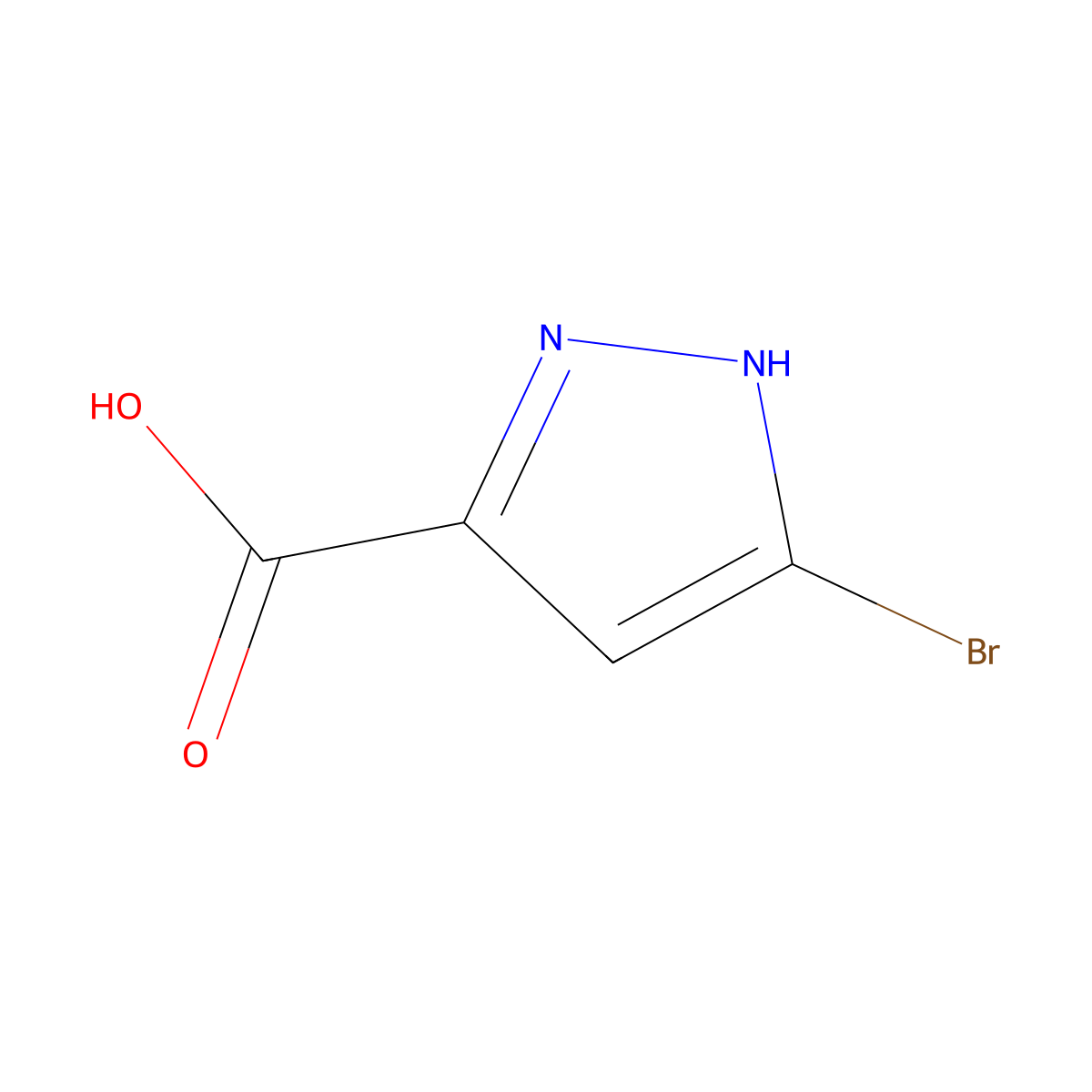 5-bromo-1H-pyrazole-3-carboxylic acid molecular structure, CAS 1328893-16-8
