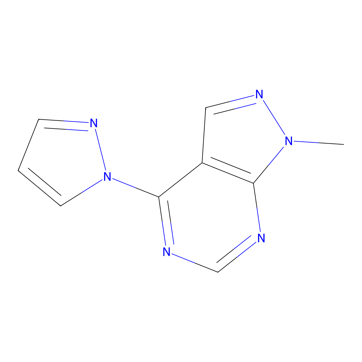 1-{1-methyl-1H-pyrazolo[3,4-d]pyrimidin-4-yl}-1H-pyrazole molecular structure, CAS 1328896-60-1