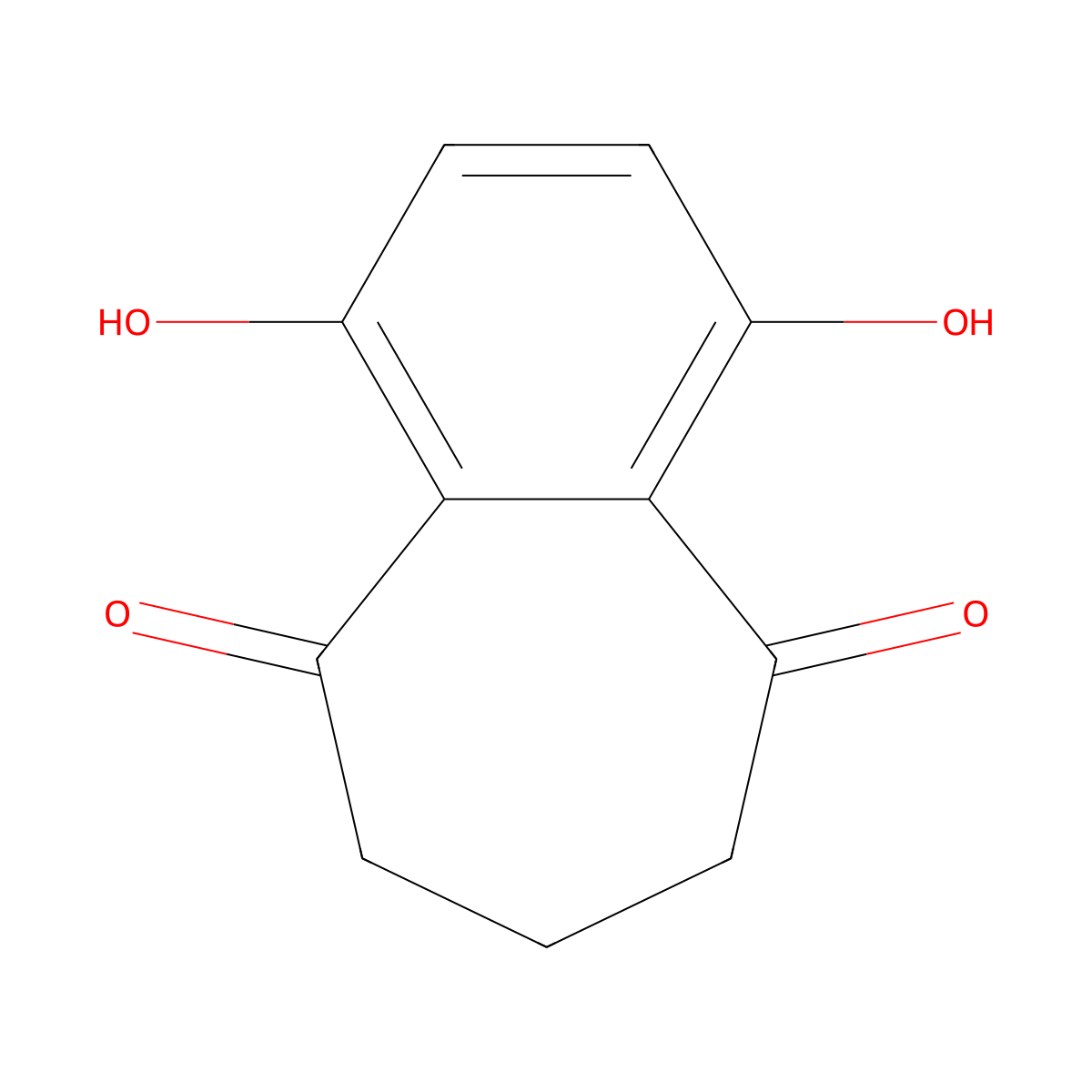 1,4-Dihydroxy-7,8-dihydro-5h-benzo[7]annulene-5,9(6h)-dione molecular structure, CAS 13289-90-2