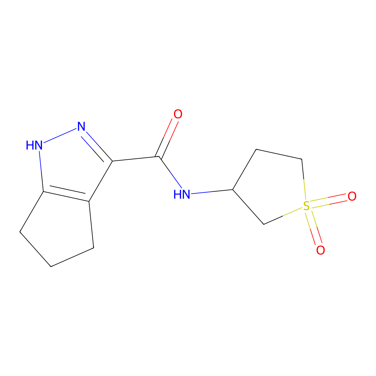 N-(1,1-dioxidotetrahydrothiophen-3-yl)-2,4,5,6-tetrahydrocyclopenta[c]pyrazole-3-carboxamide molecular structure, CAS 1328944-58-6