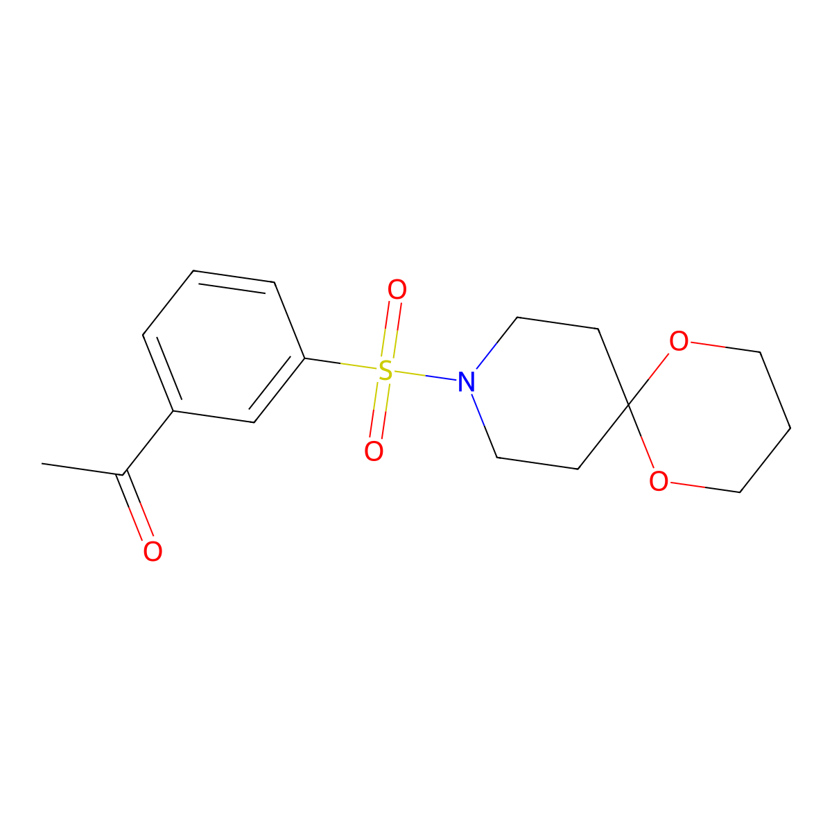 1-(3-(1,5-Dioxa-9-azaspiro[5.5]undecan-9-ylsulfonyl)phenyl)ethanone molecular structure, CAS 1328954-27-3