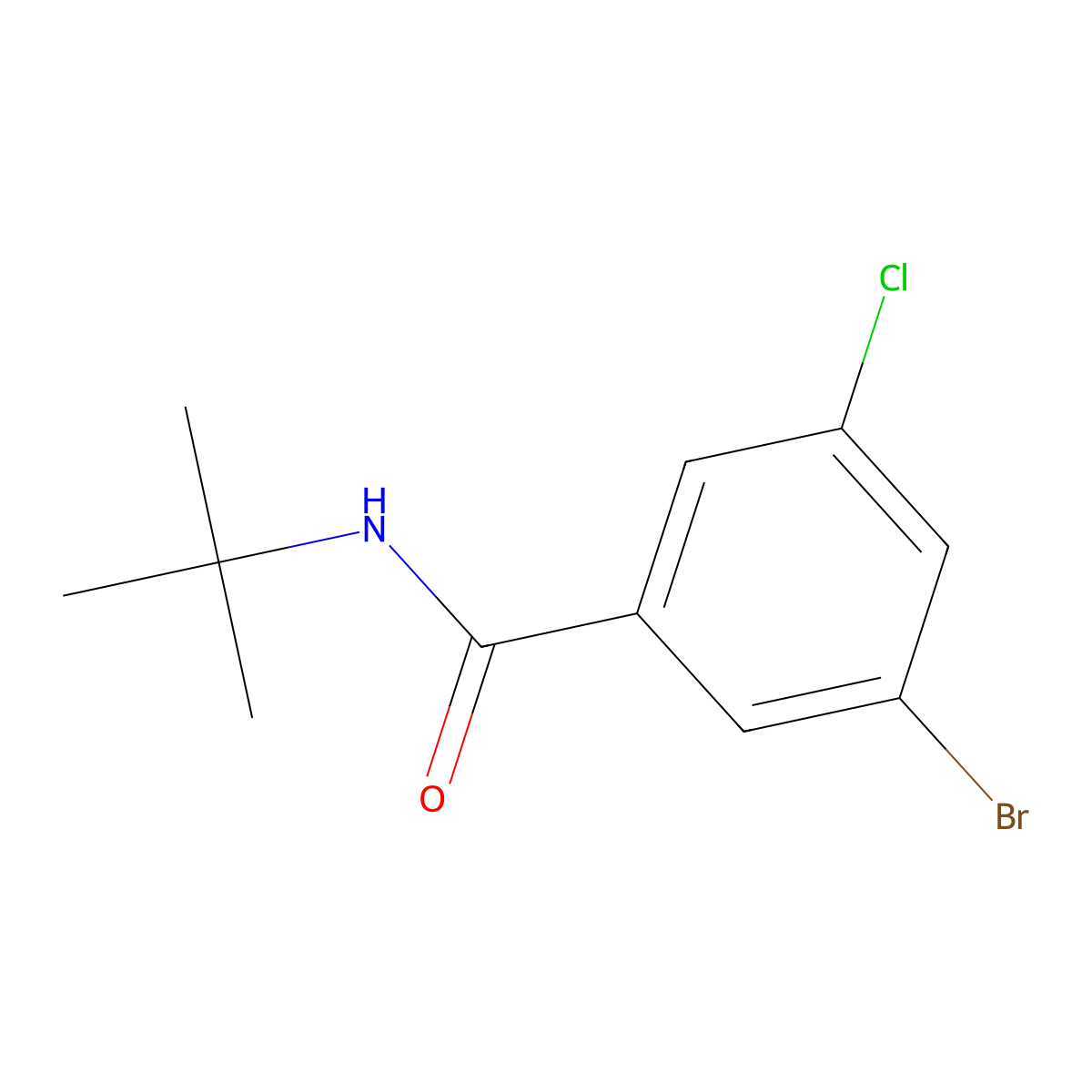 3-Bromo-N-(tert-butyl)-5-chlorobenzamide molecular structure, CAS 1328978-24-0
