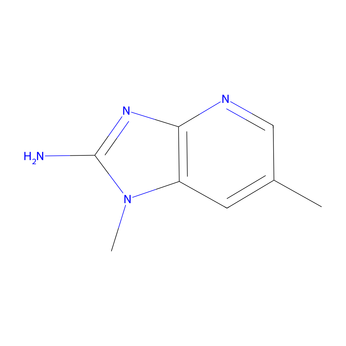 2-Amino-1,6-dimethylimidazo[4,5-b]pyridine molecular structure, CAS 132898-04-5