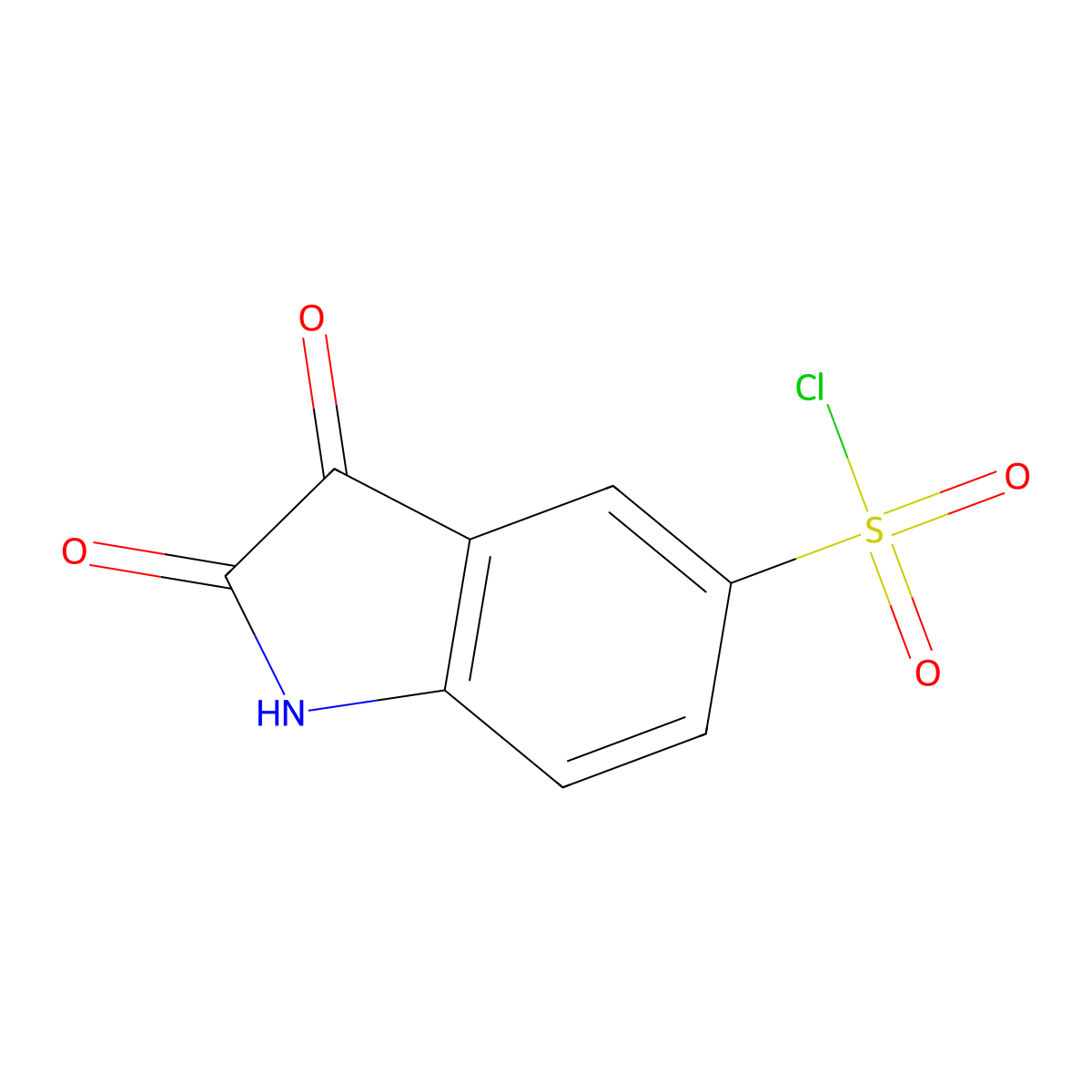 2,3-Dioxoindoline-5-sulfonyl chloride molecular structure, CAS 132898-96-5