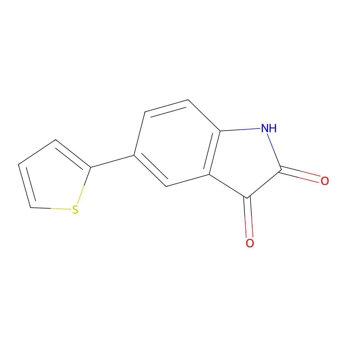 5-(2-Thienyl)-1H-indole-2,3-dione molecular structure, CAS 132898-97-6