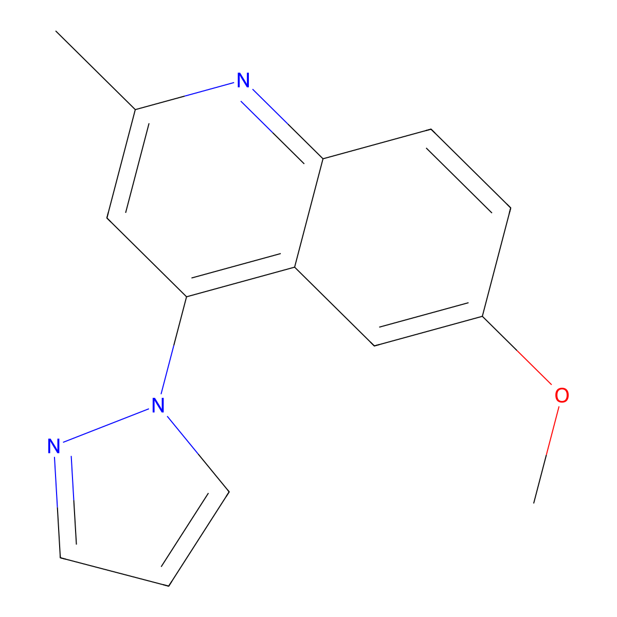 6-Methoxy-2-methyl-4-(1H-pyrazol-1-yl)quinoline molecular structure, CAS 1328983-67-0