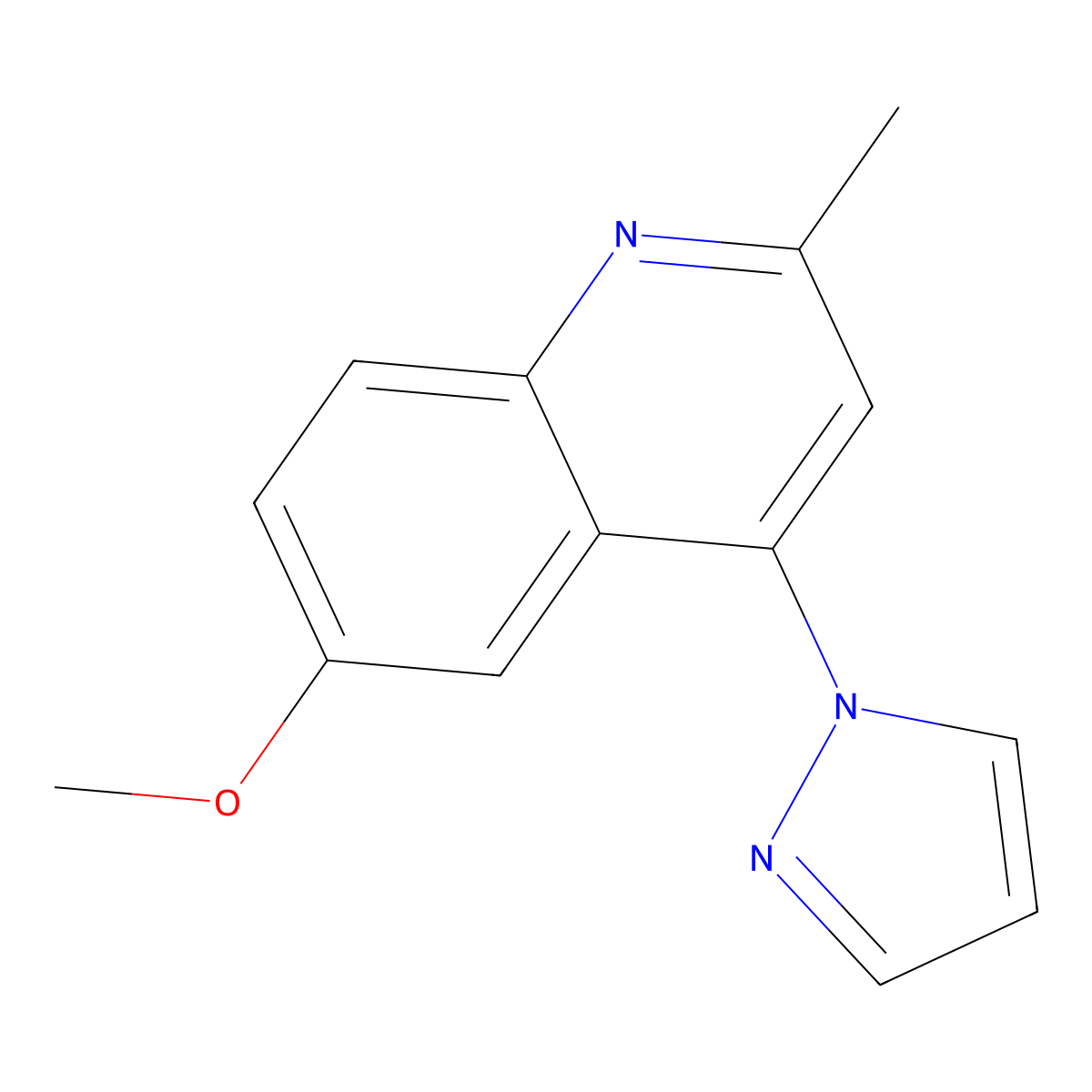6-Methoxy-2-methyl-4-(1H-pyrazol-1-yl)quinoline molecular structure, CAS 1328983-67-0