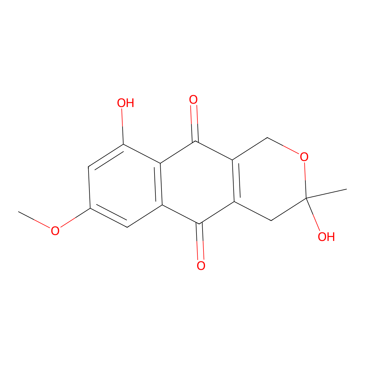 5-Deoxyfusarubin molecular structure, CAS 132899-05-9