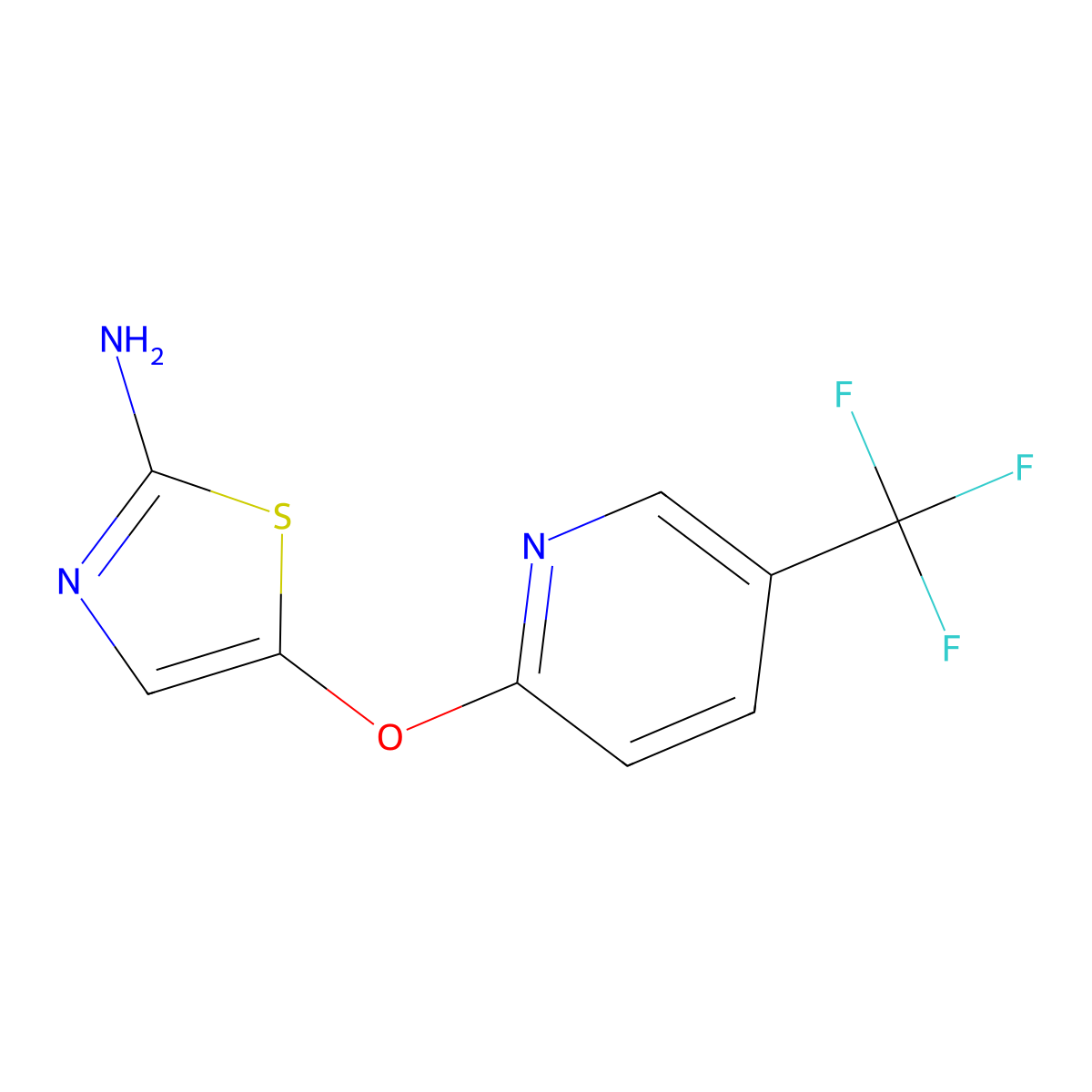 5-((5-(Trifluoromethyl)pyridin-2-yl)oxy)thiazol-2-amine molecular structure, CAS 1328998-37-3