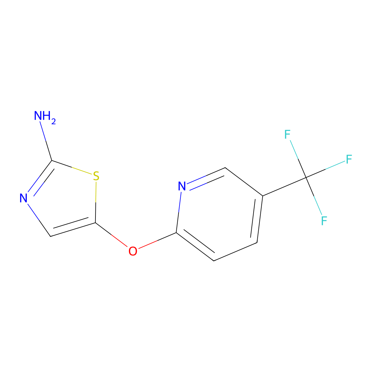 5-((5-(Trifluoromethyl)pyridin-2-yl)oxy)thiazol-2-amine molecular structure, CAS 1328998-37-3