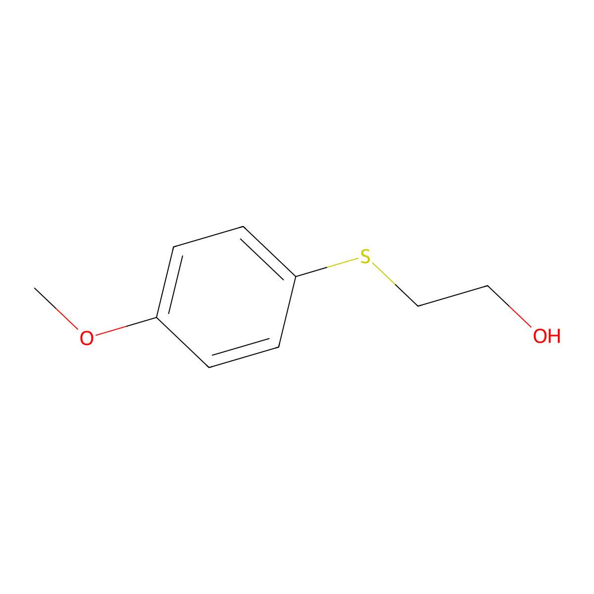 Ethanol, 2-[(4-methoxyphenyl)thio]- molecular structure, CAS 13290-19-2