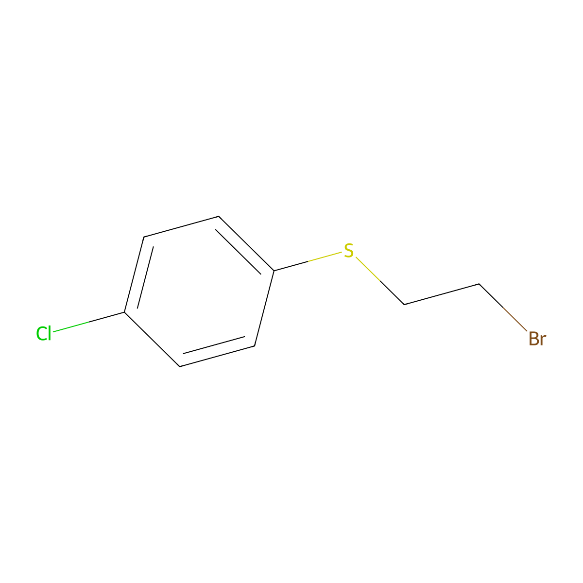 1-[(2-Bromoethyl)sulfanyl]-4-chlorobenzene molecular structure, CAS 13290-31-8