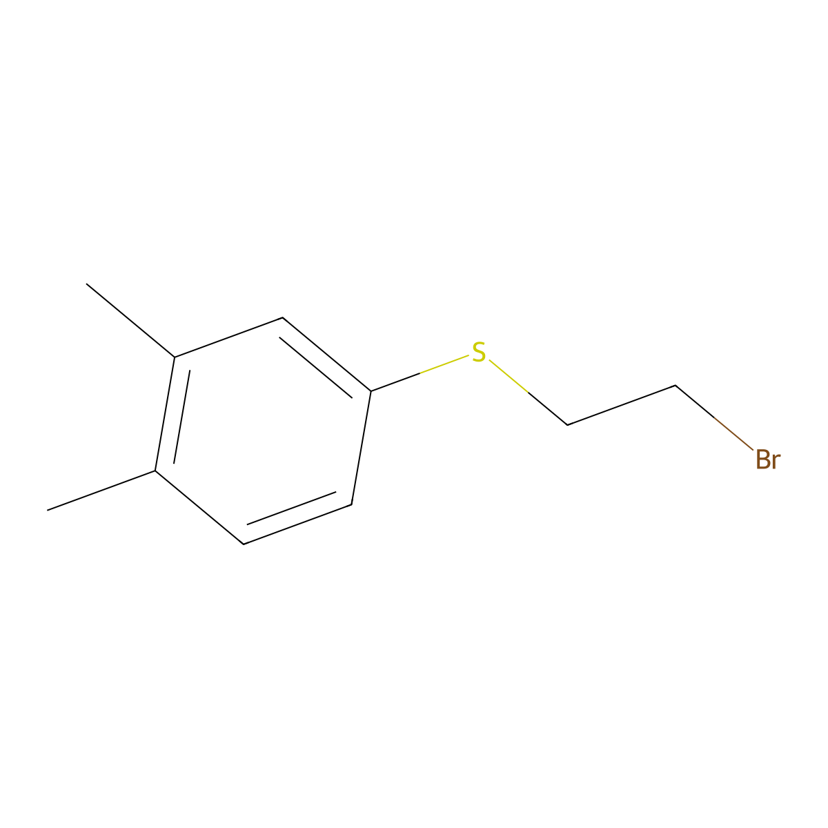 4-[(2-Bromoethyl)sulfanyl]-1,2-dimethylbenzene molecular structure, CAS 13290-45-4