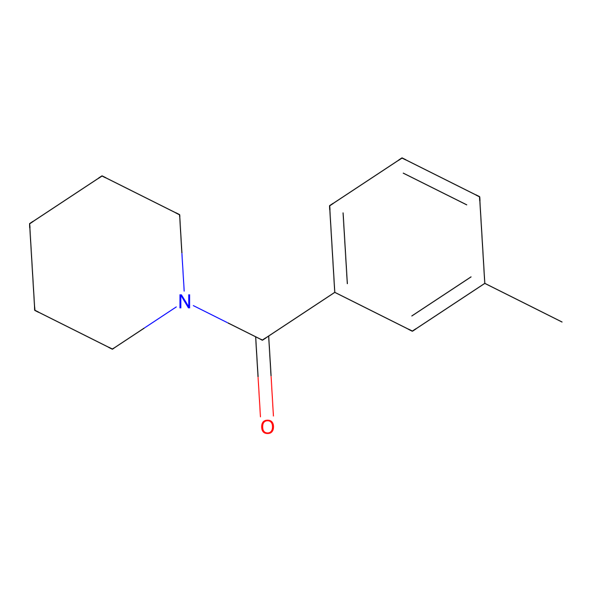 (3-Methylphenyl)-1-piperidinylmethanone molecular structure, CAS 13290-48-7
