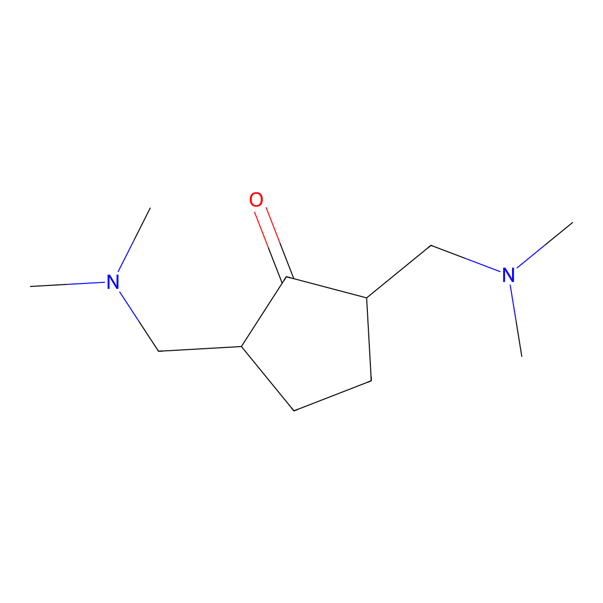 2,5-Bis((dimethylamino)methyl)cyclopentanone molecular structure, CAS 13290-51-2