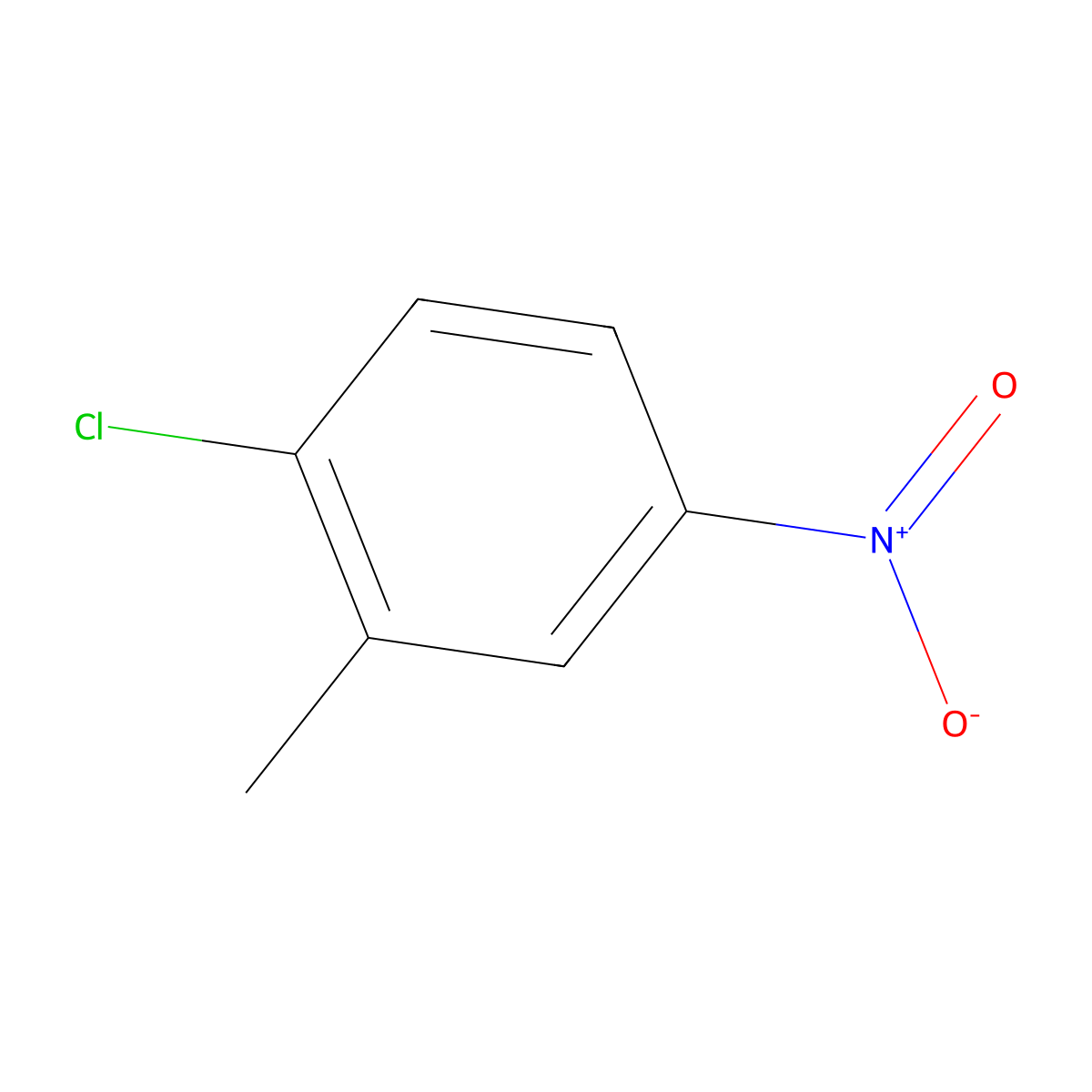 Benzene, 1-chloro-2-methyl-4-nitro- molecular structure, CAS 13290-74-9