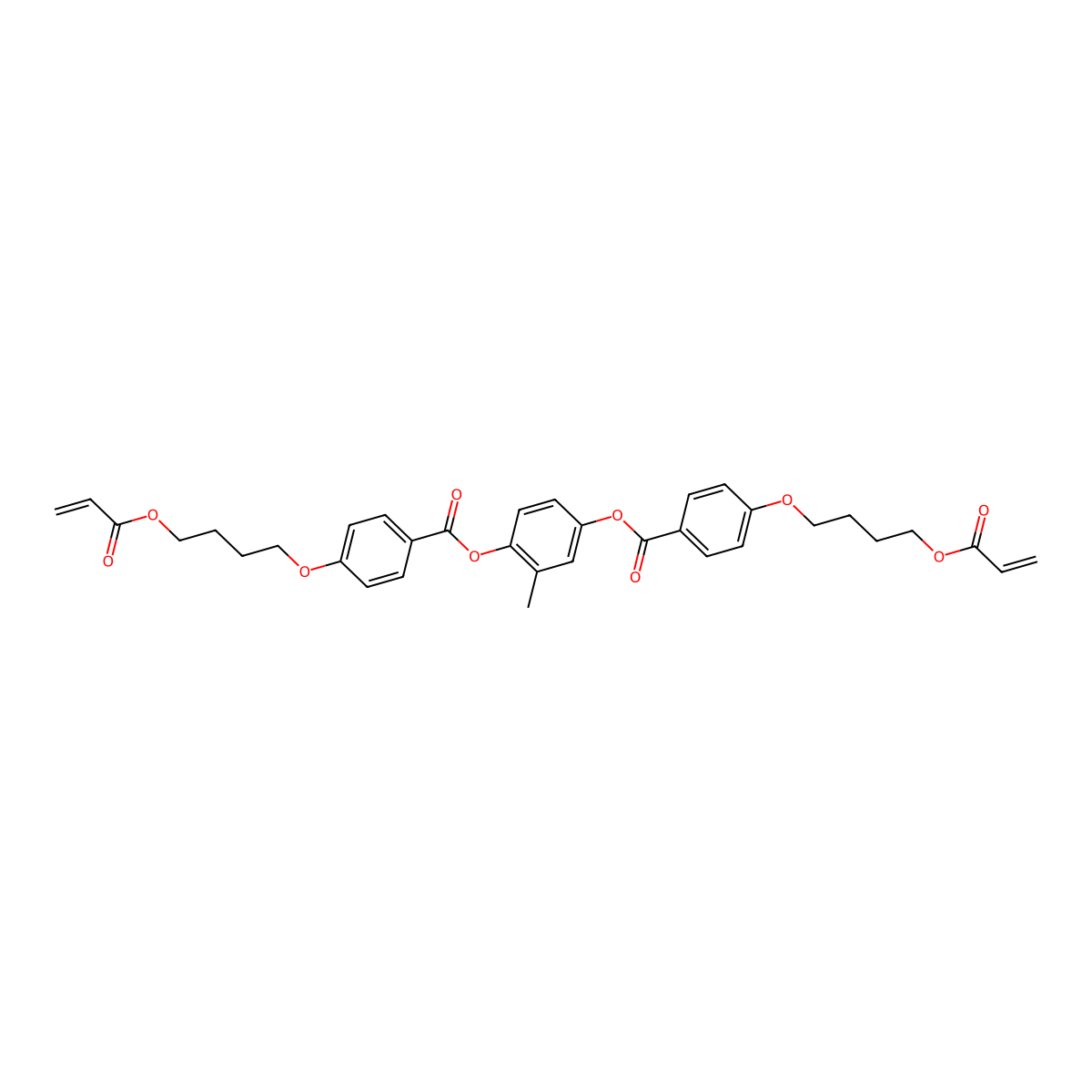 2-Methylbenzene-1,4-diyl bis{4-[4-(acryloyloxy)butoxy]benzoate} molecular structure, CAS 132900-75-5