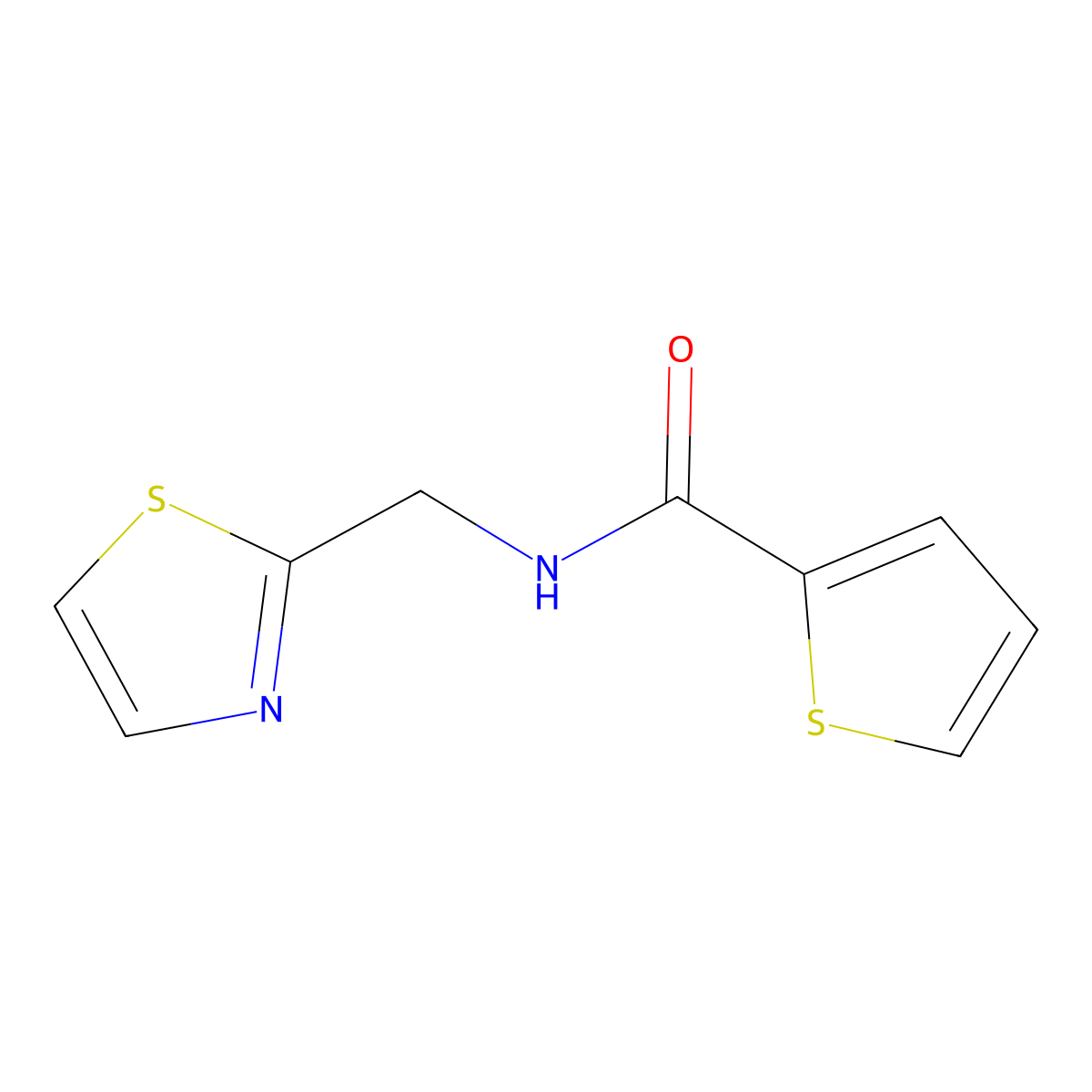 N-(Thiazol-2-ylmethyl)thiophene-2-carboxamide molecular structure, CAS 1329038-92-7