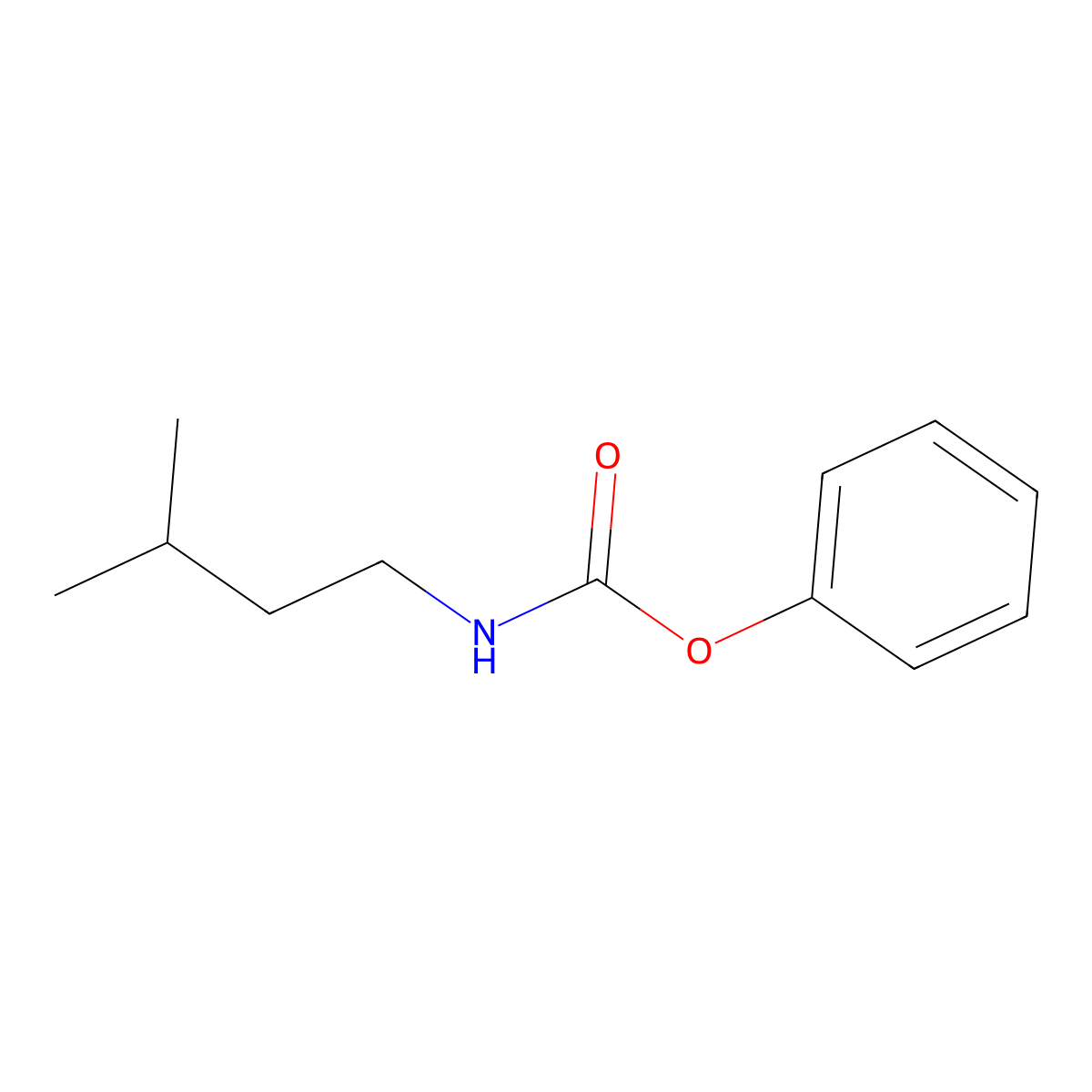 phenyl N-(3-methylbutyl)carbamate molecular structure, CAS 132905-96-5