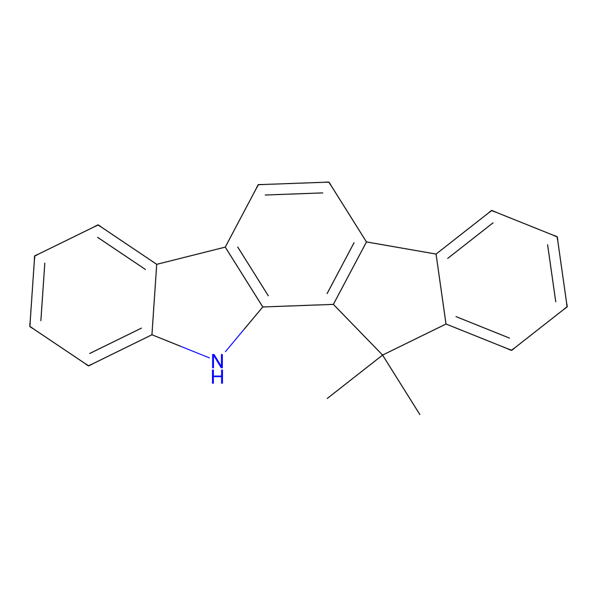 12,12-Dimethyl-11,12-dihydroindeno[2,1-a]carbazole molecular structure, CAS 1329054-41-2