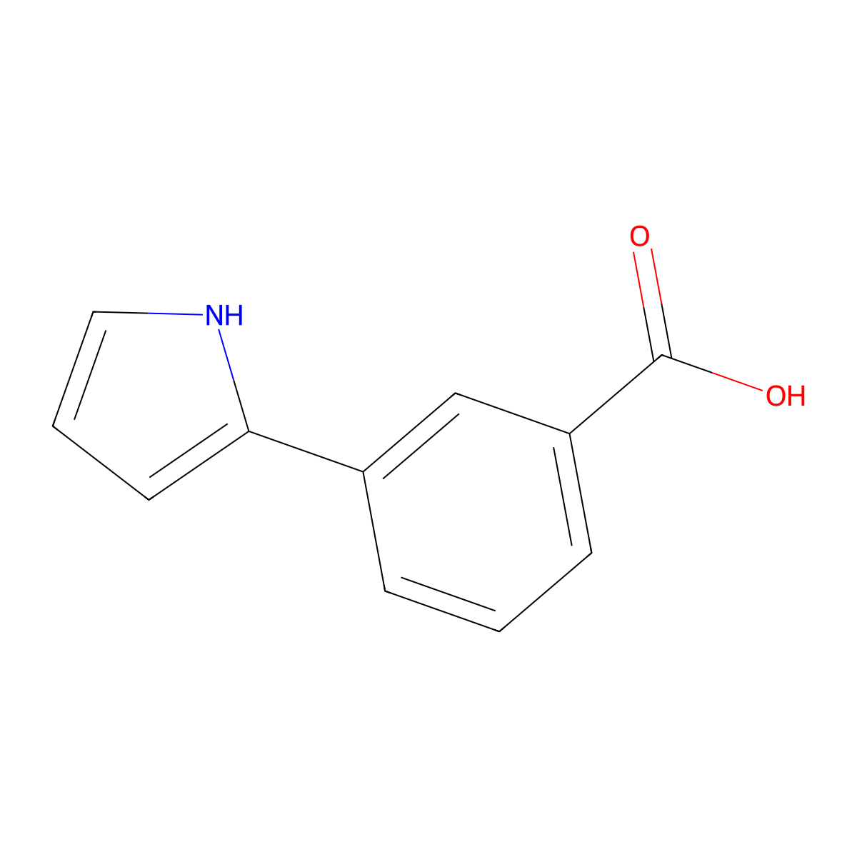 3-(1H-pyrrol-2-yl)benzoic acid molecular structure, CAS 1329058-96-9