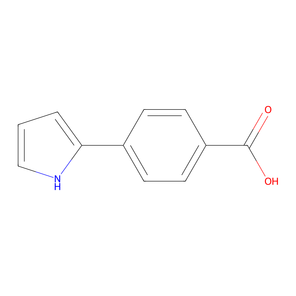4-(1H-pyrrol-2-yl)benzoic acid molecular structure, CAS 1329058-98-1