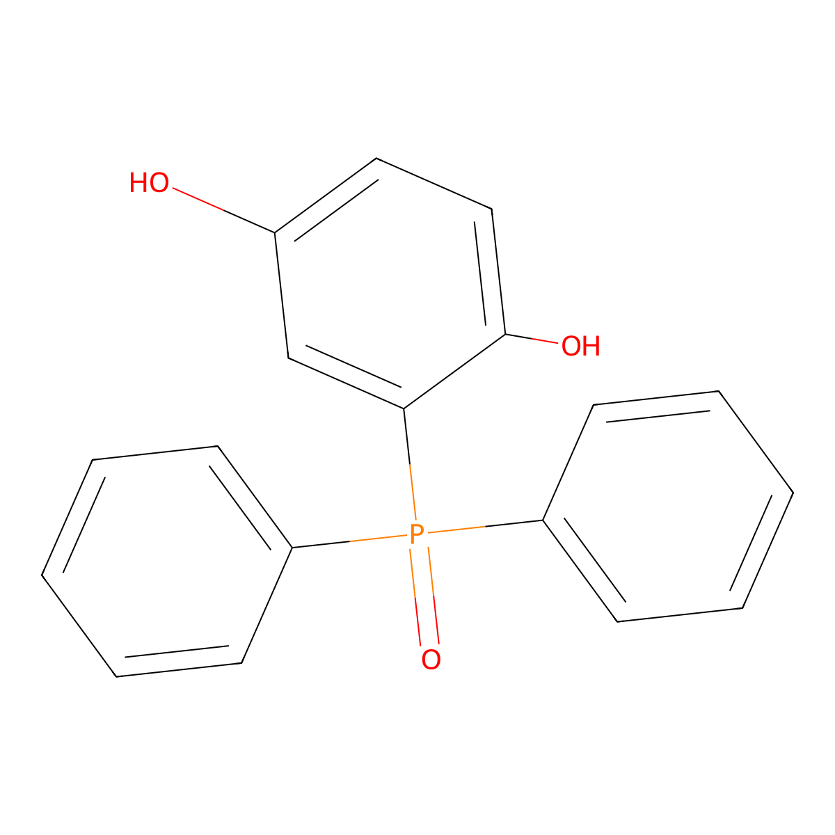 2,5-Dihydroxyphenyl(diphenyl)phosphine Oxide molecular structure, CAS 13291-46-8