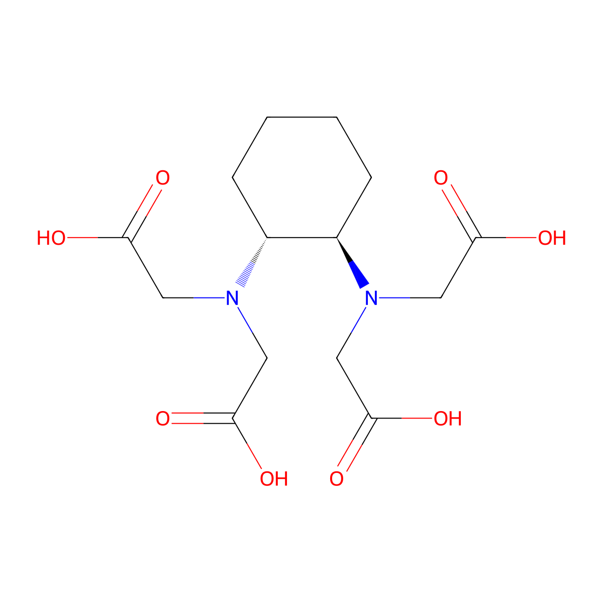 trans-1,2-Diaminocyclohexane-N,N,N',N'-tetraacetic acid molecular structure, CAS 13291-61-7