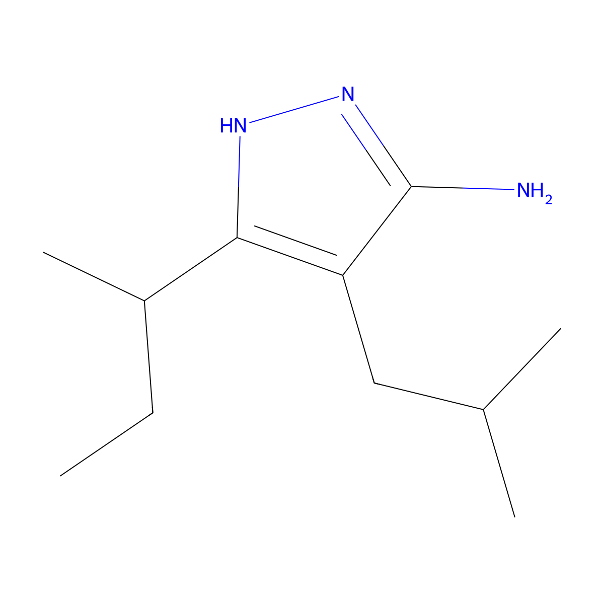3-(Sec-butyl)-4-isobutyl-1h-pyrazol-5-amine molecular structure, CAS 1329115-31-2