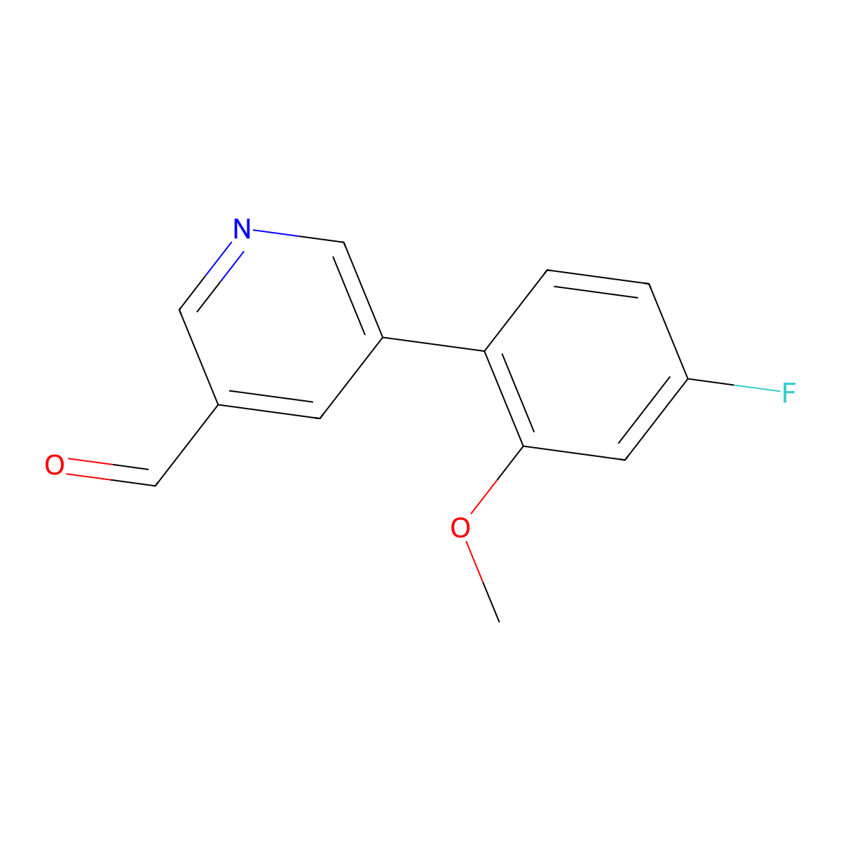 5-(4-Fluoro-2-methoxyphenyl)pyridine-3-carboxaldehyde molecular structure, CAS 1329115-52-7