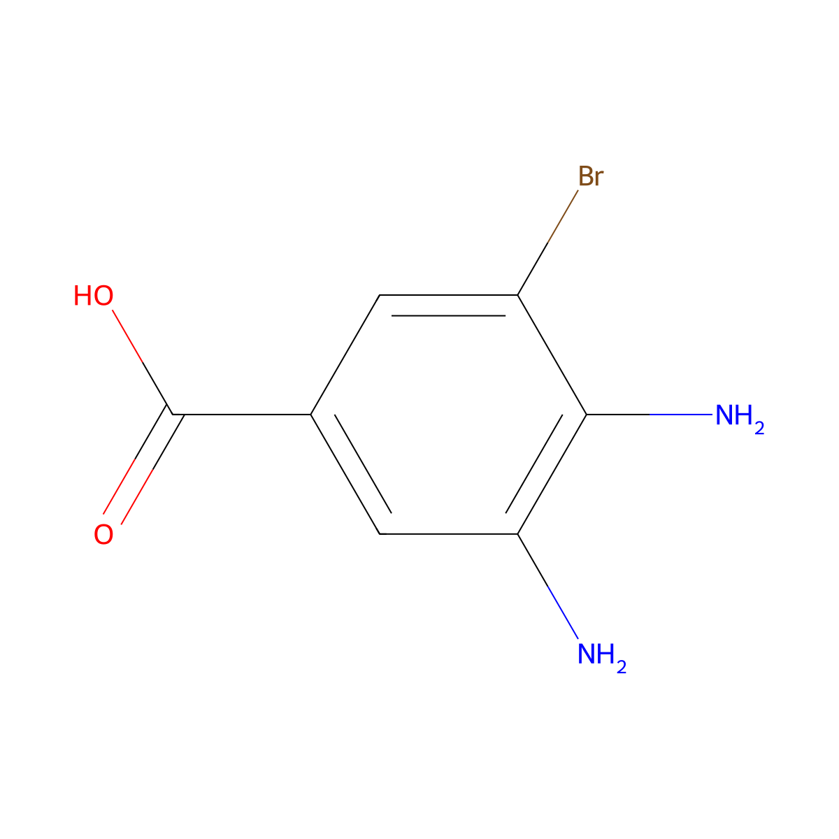 3,4-Diamino-5-bromobenzoic acid molecular structure, CAS 1329119-36-9