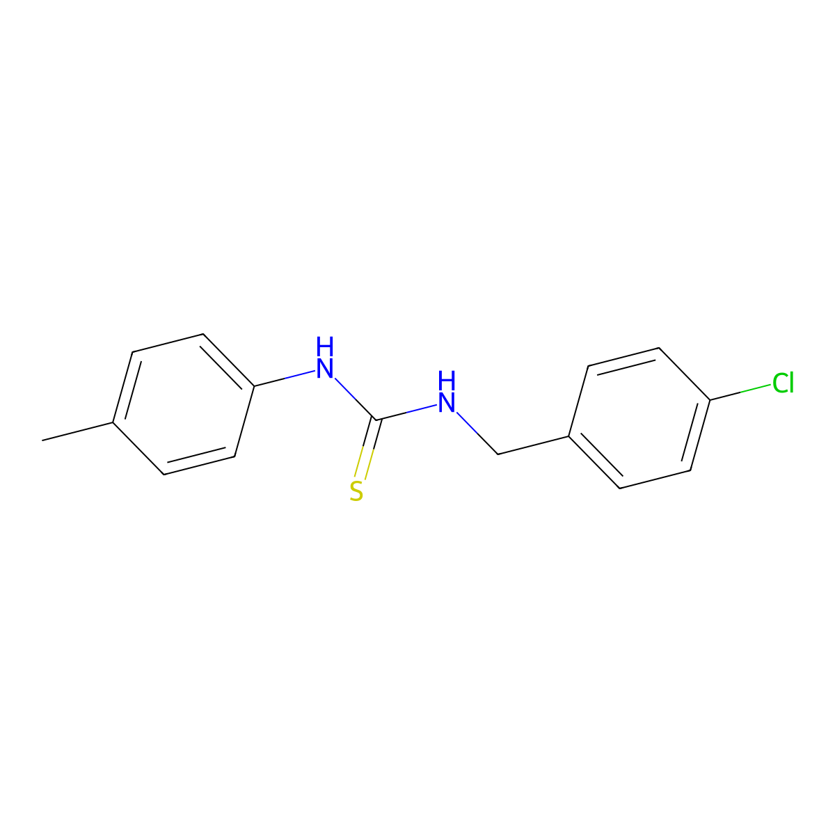 1-(4-Chlorobenzyl)-3-(4-methylphenyl)thiourea molecular structure, CAS 132912-80-2
