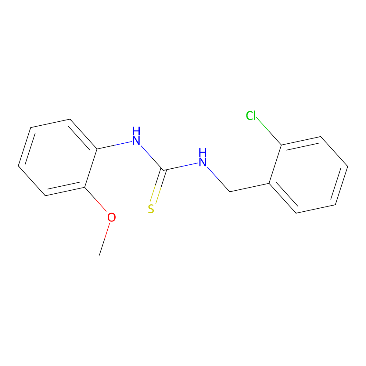 1-[(2-Chlorophenyl)methyl]-3-(2-methoxyphenyl)thiourea molecular structure, CAS 132912-82-4