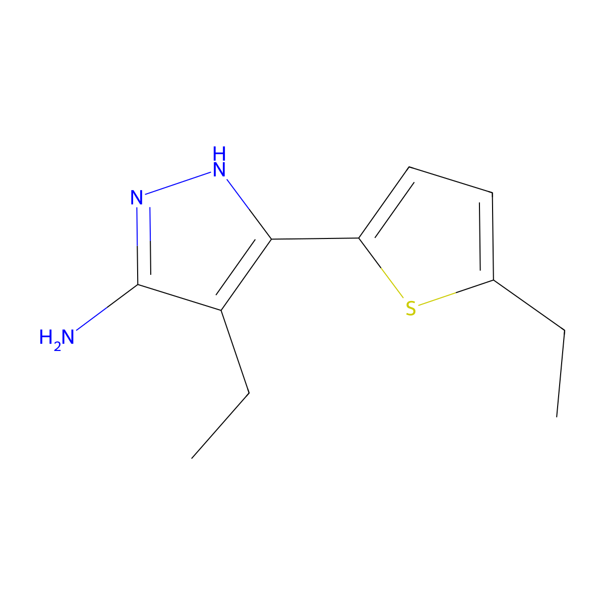 4-Ethyl-3-(5-ethylthiophen-2-yl)-1h-pyrazol-5-amine molecular structure, CAS 1329120-26-4