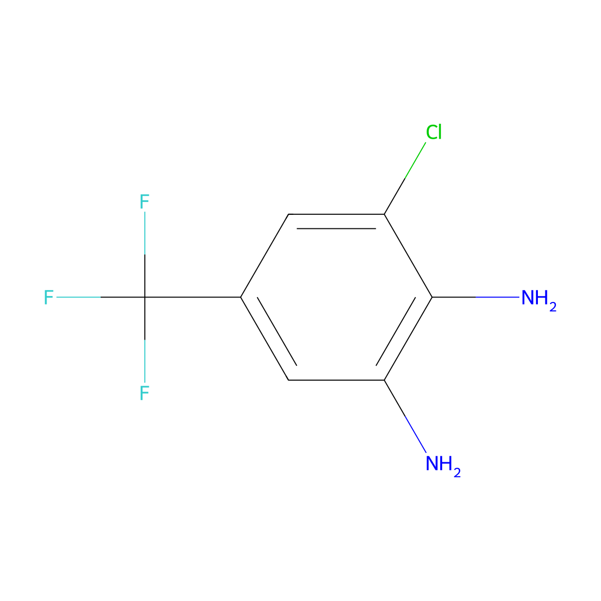 3-Chloro-5-(trifluoromethyl)benzene-1,2-diamine molecular structure, CAS 132915-80-1