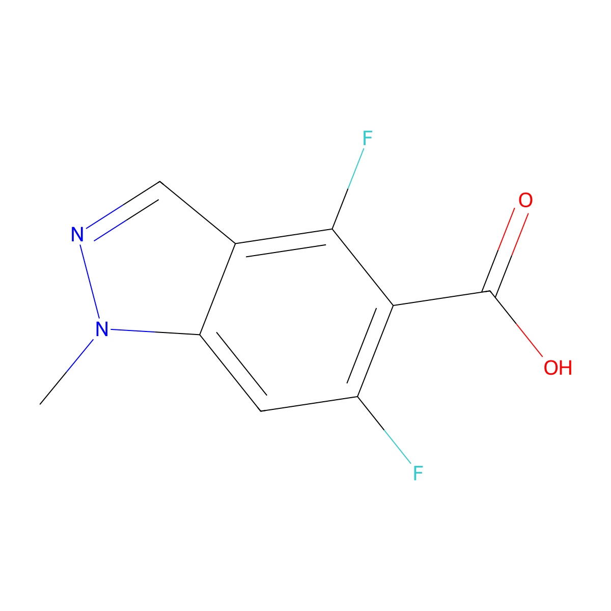 4,6-Difluoro-1-methyl-1H-indazole-5-carboxylic acid molecular structure, CAS 1329166-90-6