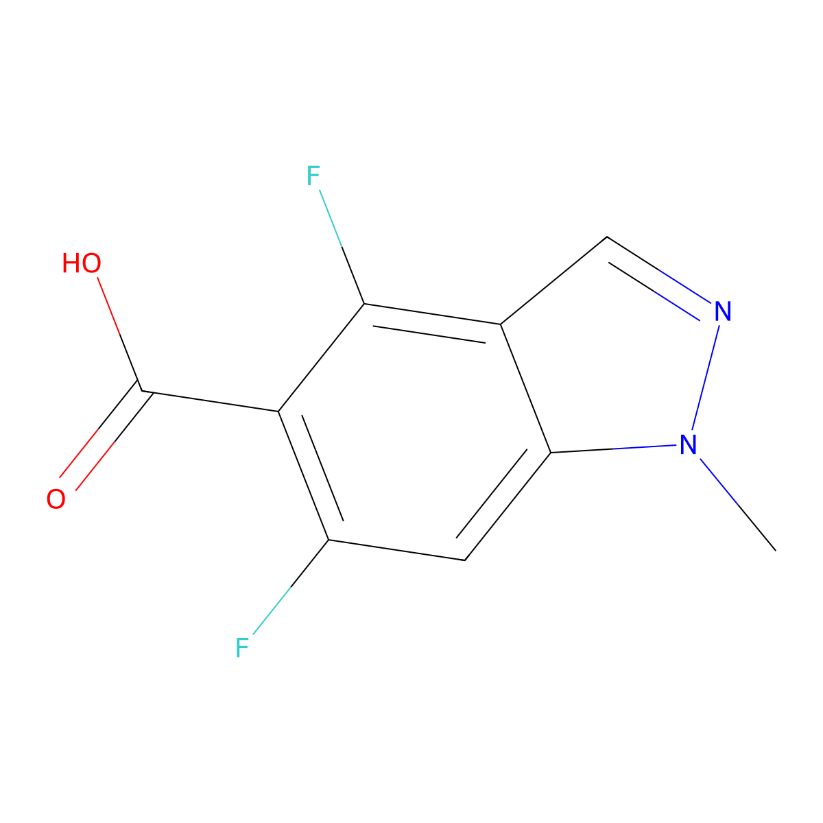 4,6-Difluoro-1-methyl-1H-indazole-5-carboxylic acid molecular structure, CAS 1329166-90-6