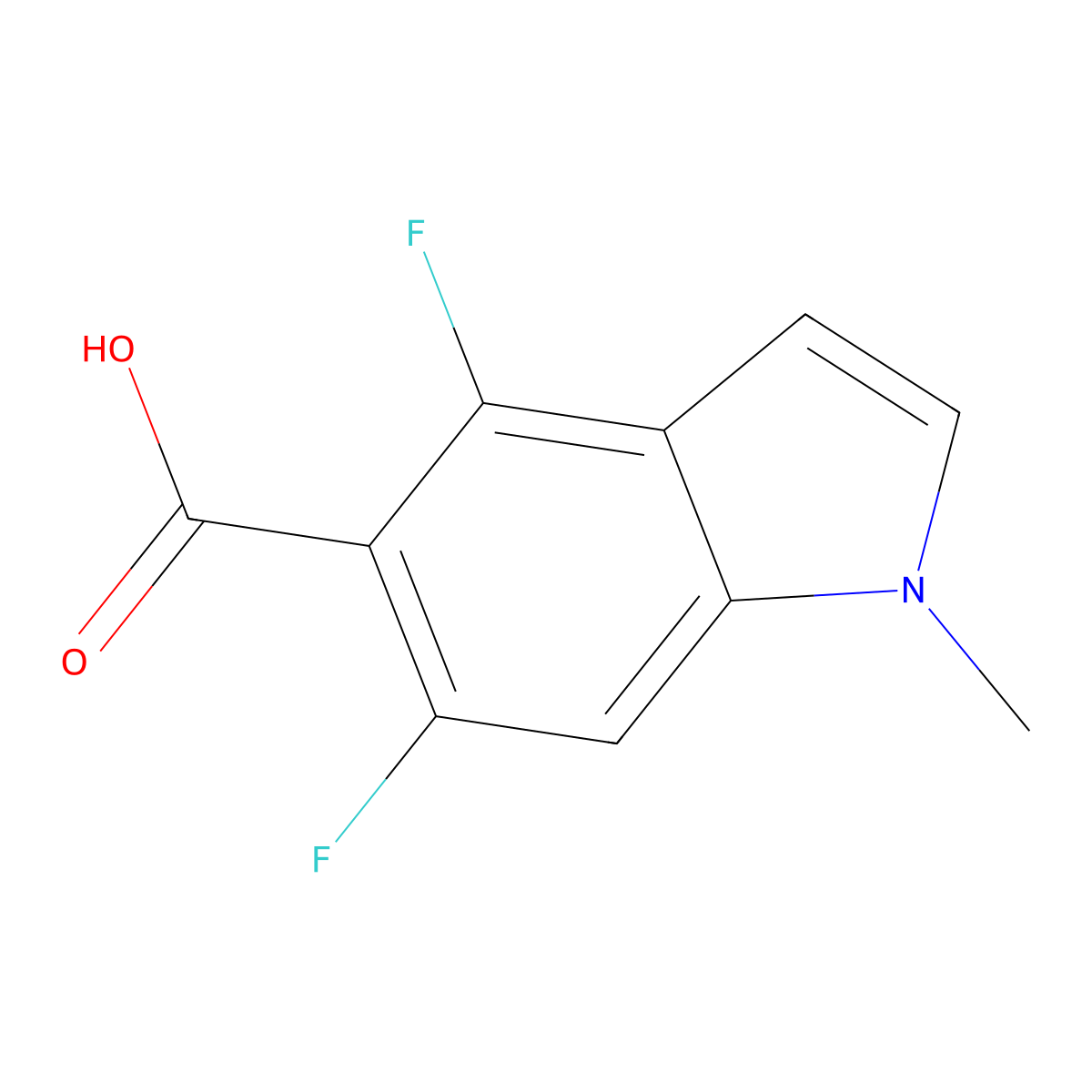 4,6-Difluoro-1-methyl-1H-indole-5-carboxylic acid molecular structure, CAS 1329166-91-7