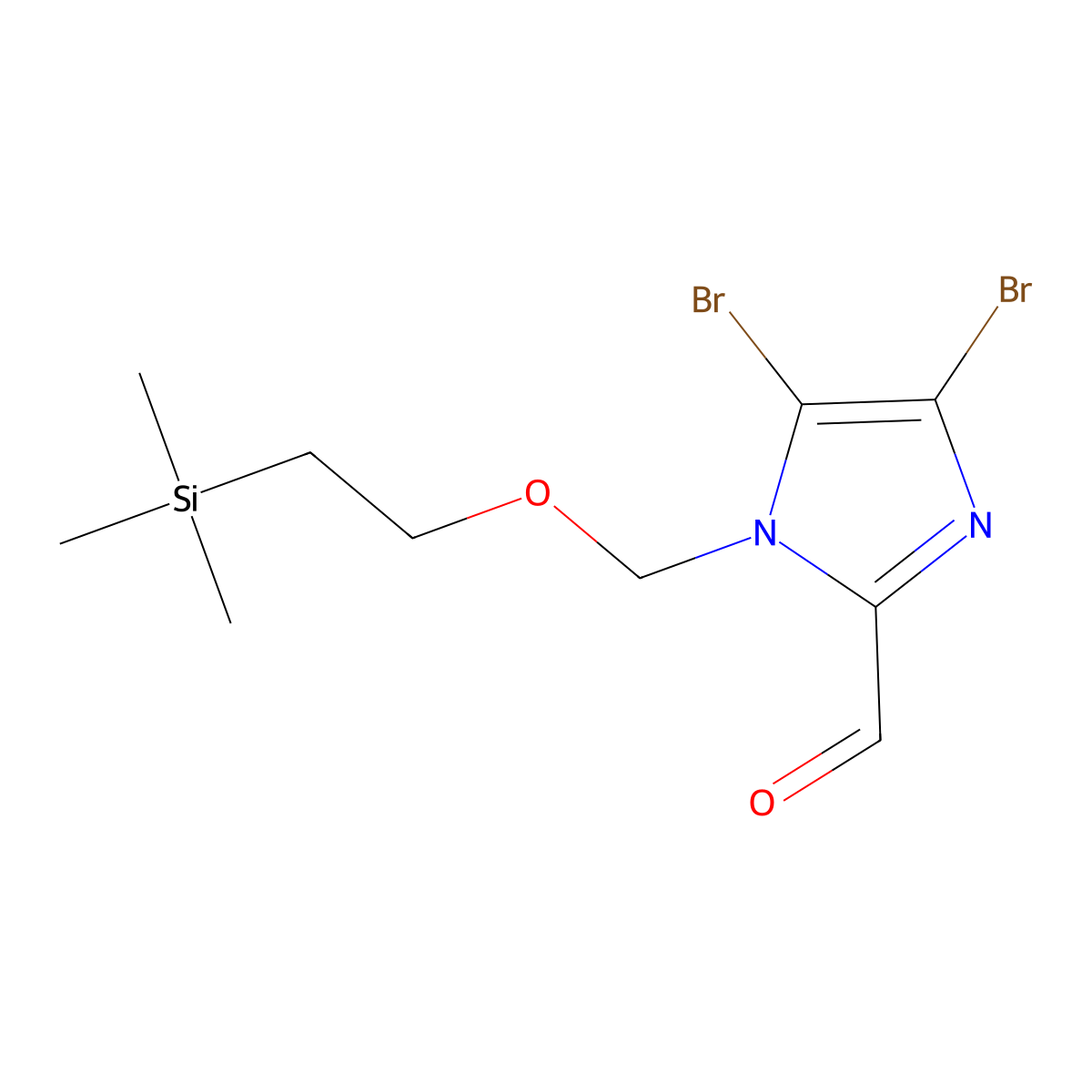 4,5-Dibromo-1-[[2-(trimethylsilyl)ethoxy]methyl]-1H-imidazole-2-carbaldehyde molecular structure, CAS 1329166-99-5