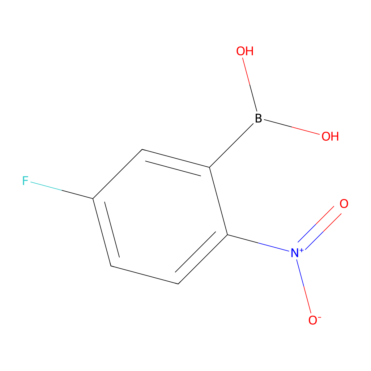 5-Fluoro-2-nitrobenzeneboronic acid molecular structure, CAS 1329171-65-4