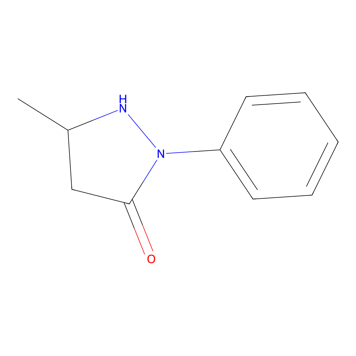 5-Methyl-2-phenyl-3-pyrzolidinone molecular structure, CAS 13292-56-3