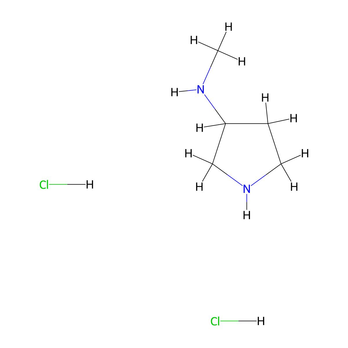 N-Methylpyrrolidin-3-amine dihydrochloride molecular structure, CAS 132920-84-4