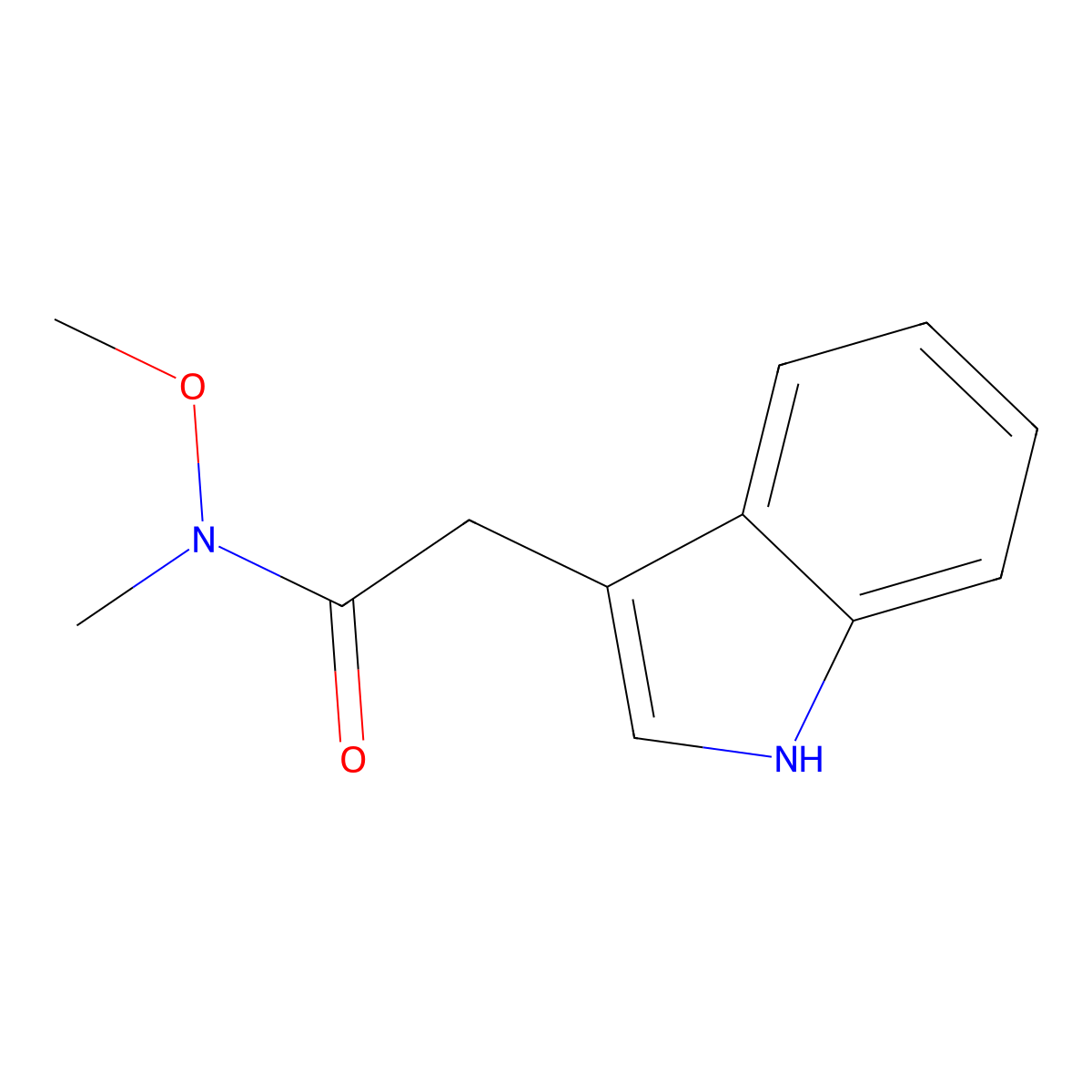 2-(1H-indol-3-yl)-N-methoxy-N-methylacetamide molecular structure, CAS 132922-37-3