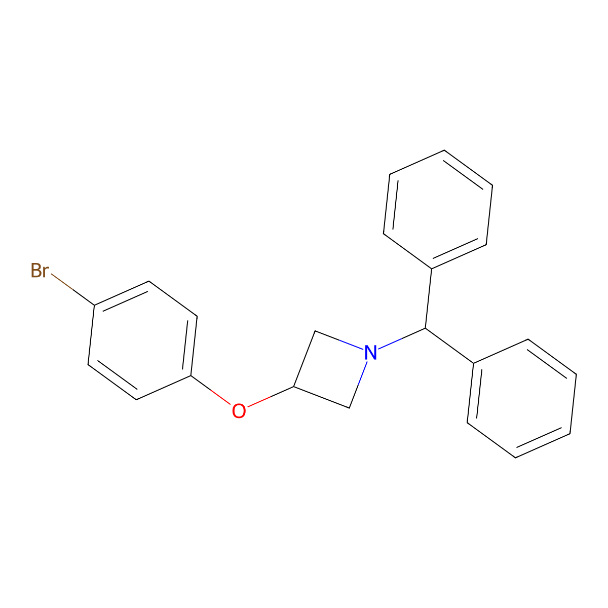 1-Benzhydryl-3-(4-bromophenoxy)azetidine molecular structure, CAS 132924-50-6