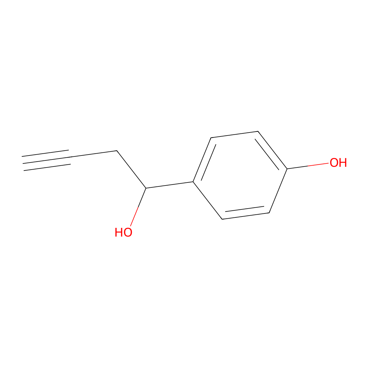 4-(1-Hydroxybut-3-yn-1-yl)phenol molecular structure, CAS 132927-14-1