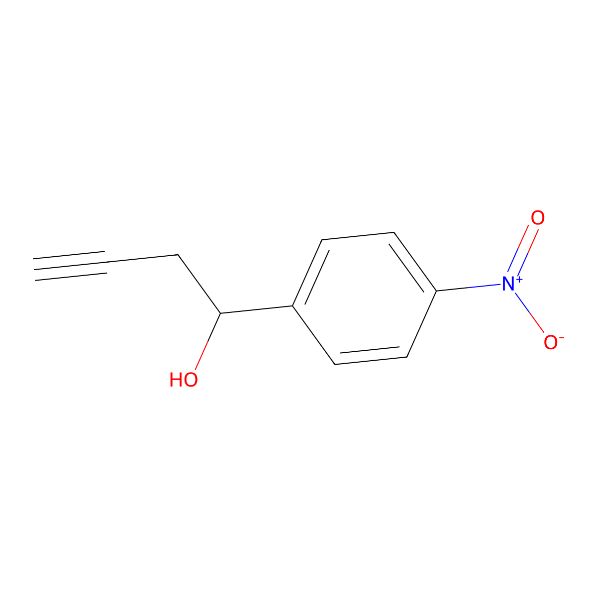 1-(4-Nitrophenyl)but-3-yn-1-ol molecular structure, CAS 132927-19-6