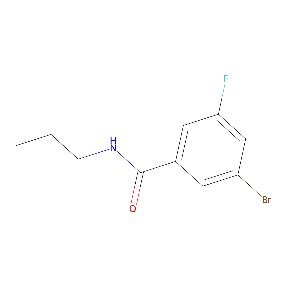 3-bromo-5-fluoro-N-propylbenzamide molecular structure, CAS 1329280-50-3