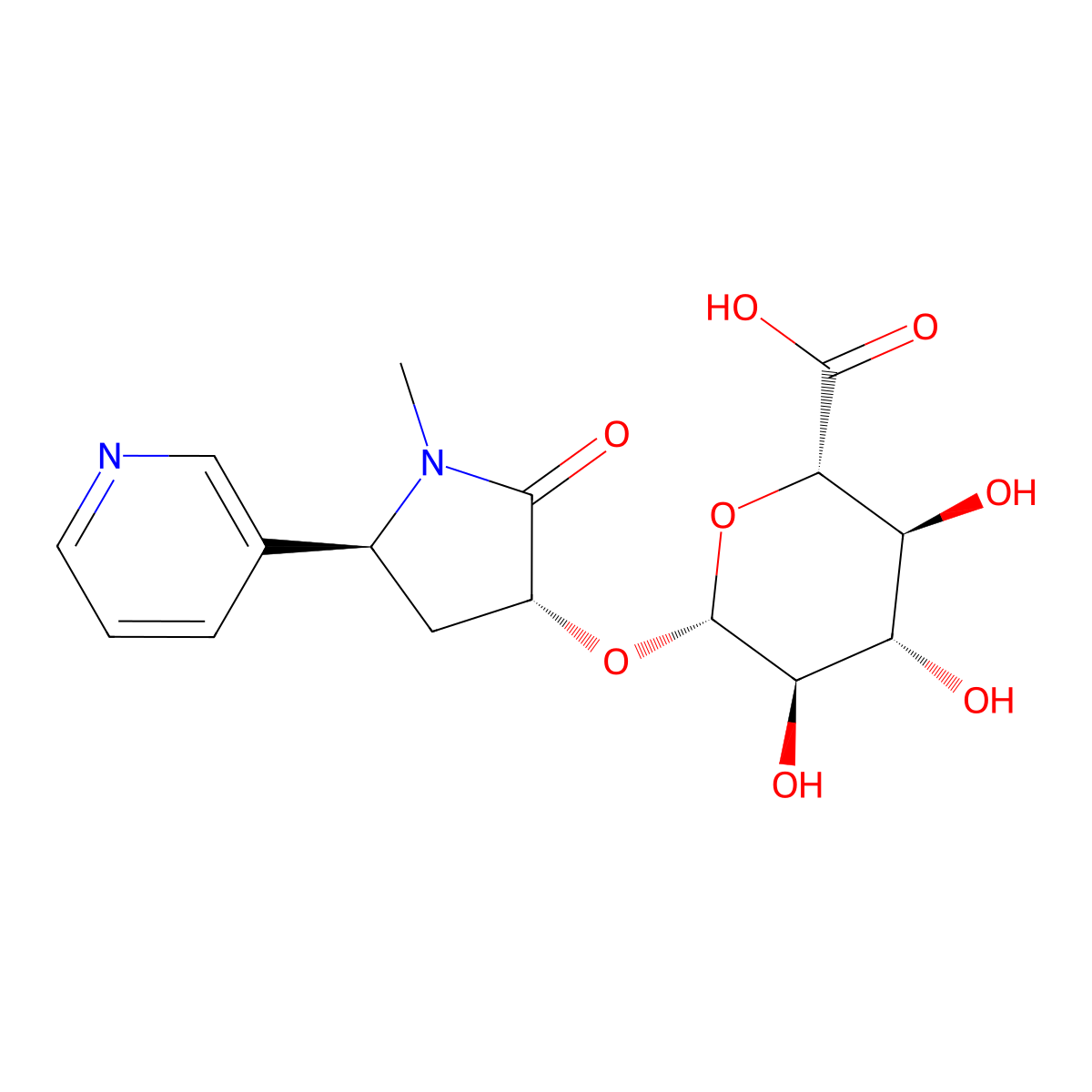 trans-3'-Hydroxycotinine-O-glucuronide molecular structure, CAS 132929-88-5